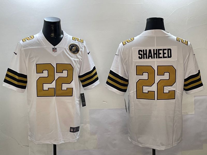 Men New Orleans Saints #22 Shaheed White 2024 Nike Limited NFL Jersey style 3